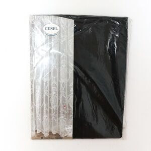 New Genel Shirred Jacquard Lace Panel Mesh Curtain Sheer Black 56 x 110 in retro